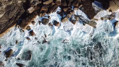 Ocean waves crashing on rocks. STRESS AND ANXIETY, RELAXATION, BECOME HIGHER SELF