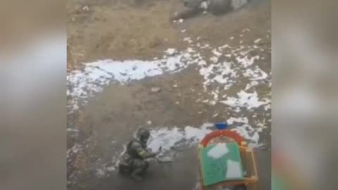 Ukraine soldier PLANTS I.E.D. in KIDs PLAYSET!