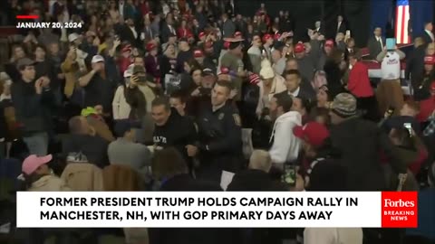 'You Can Throw Him Out!'- Trump Reacts To Heckler During New Hampshire Rally