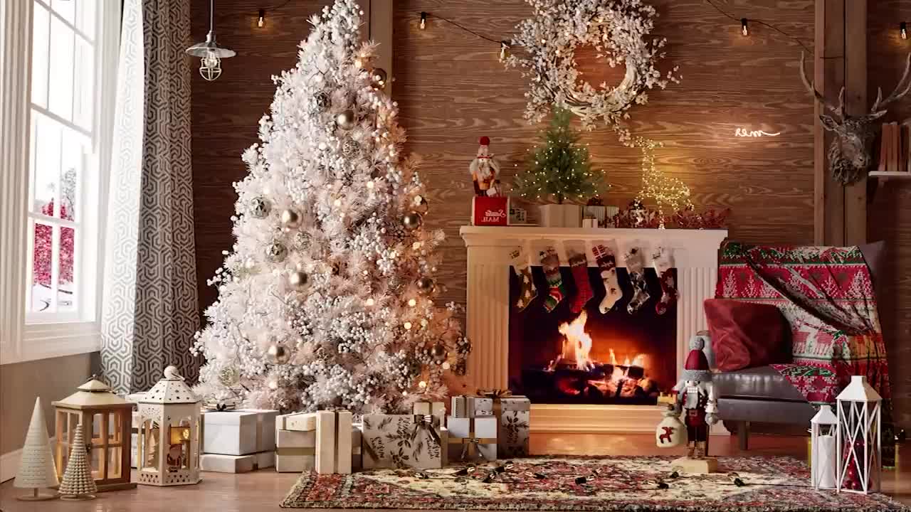 Christmas Music With A Warm Fireplace |