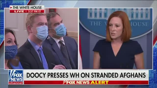 Reporter Reads Quote From Stranded American to Jen Psaki's Face in Tense Moment