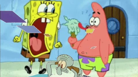 Squidward Is Playing With Tiles While SpongeBob Freaks Out About Patrick Eating Ice Cream 🍦