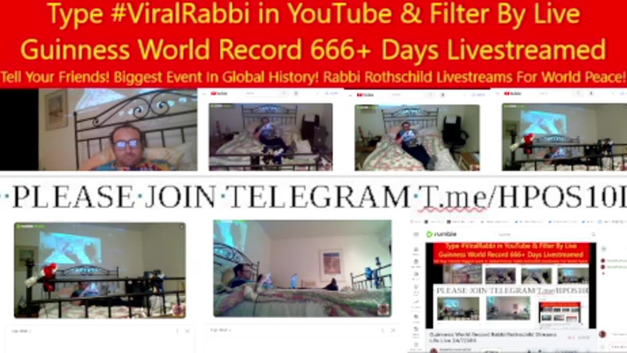 Guinness World Record Rabbi Rothschild Streams Life Live 24/7/365