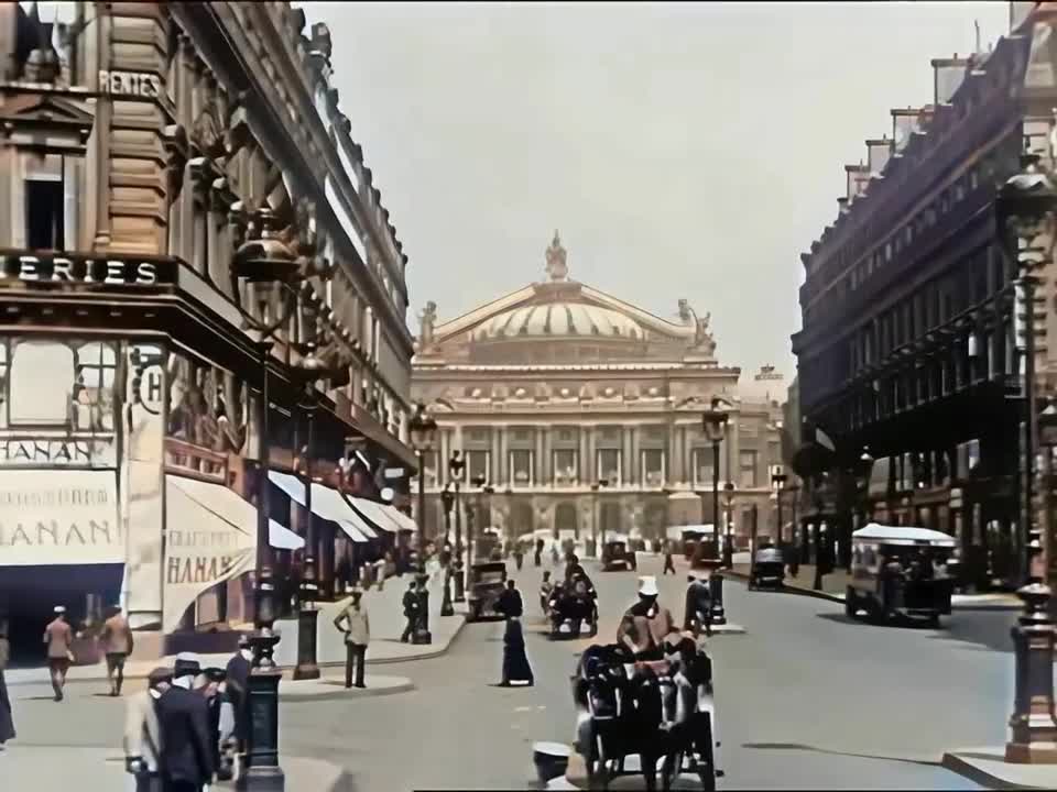 Paris 1920s in color [60fps, Remastered] w_sound design added