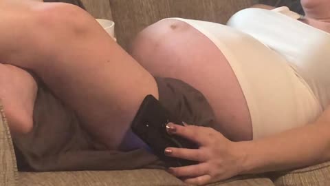 Baby Pushes on Mom's Belly