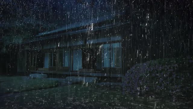 heavy rain in the forest house, rain for sleeping, meditation, relaxing