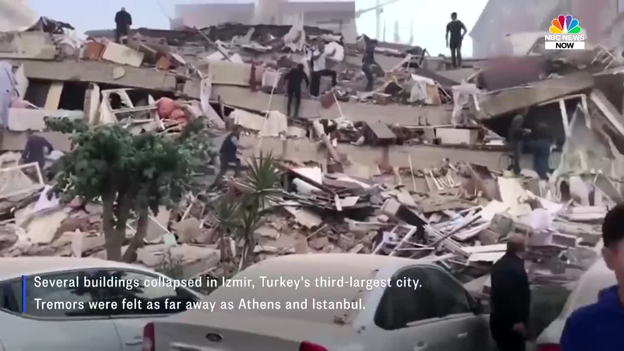 Earthquake Off Coast Of Turkey, Greece Causes Tsunami, Collapsed Buildings | NBC News NOW