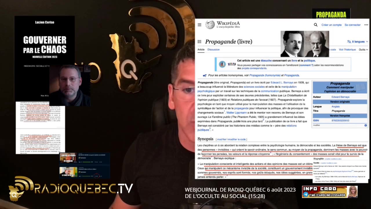 Extrait du WEBJOURNAL DE RADIO-QUÉBEC 6 août 2023 - DE L'OCCULTE AU SOCIAL - Propaganda