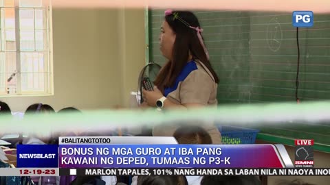 Bonus ng mga guro at iba pang kawani ng DepEd, tumaas ng P3-K