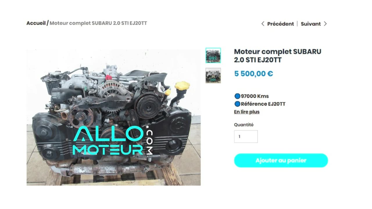 ALLOMOTEUR.COM - Moteur complet SUBARU 2.0 STI EJ20TT