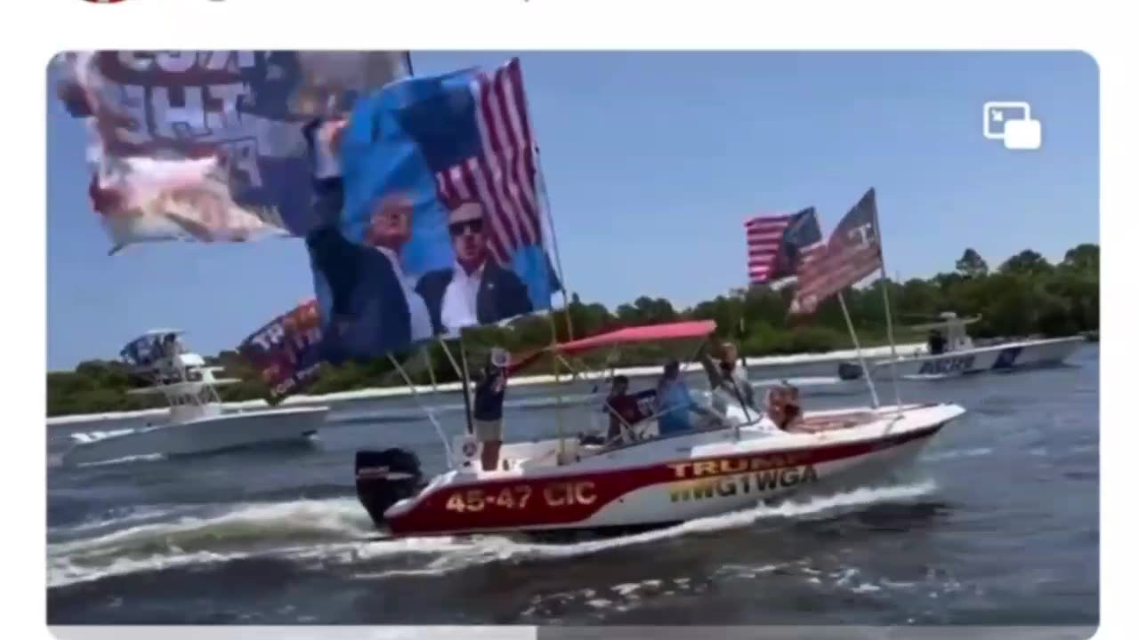 Trump just posted a video with a boat with 45-47, CIC and WWG1WGA on it