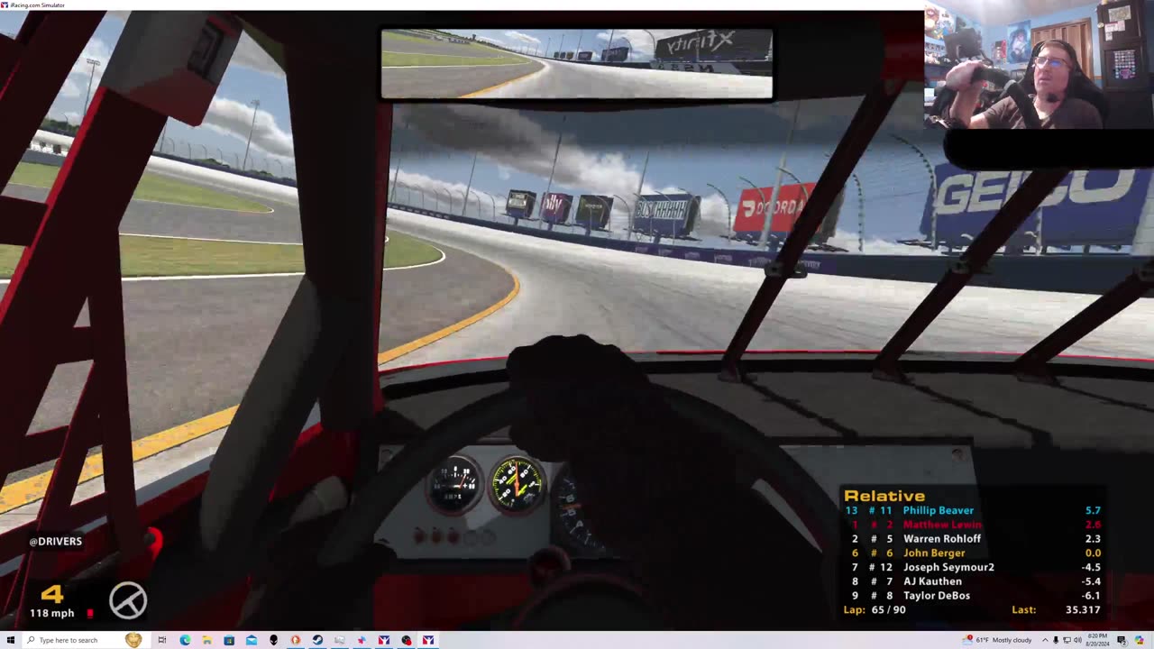 iRacing B Fixed NASCAR Legends from Nashville 8/20/24. Having to Use Strategy.