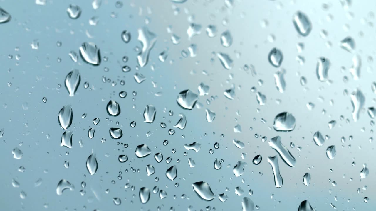 Crystal raindrops' sounds on window