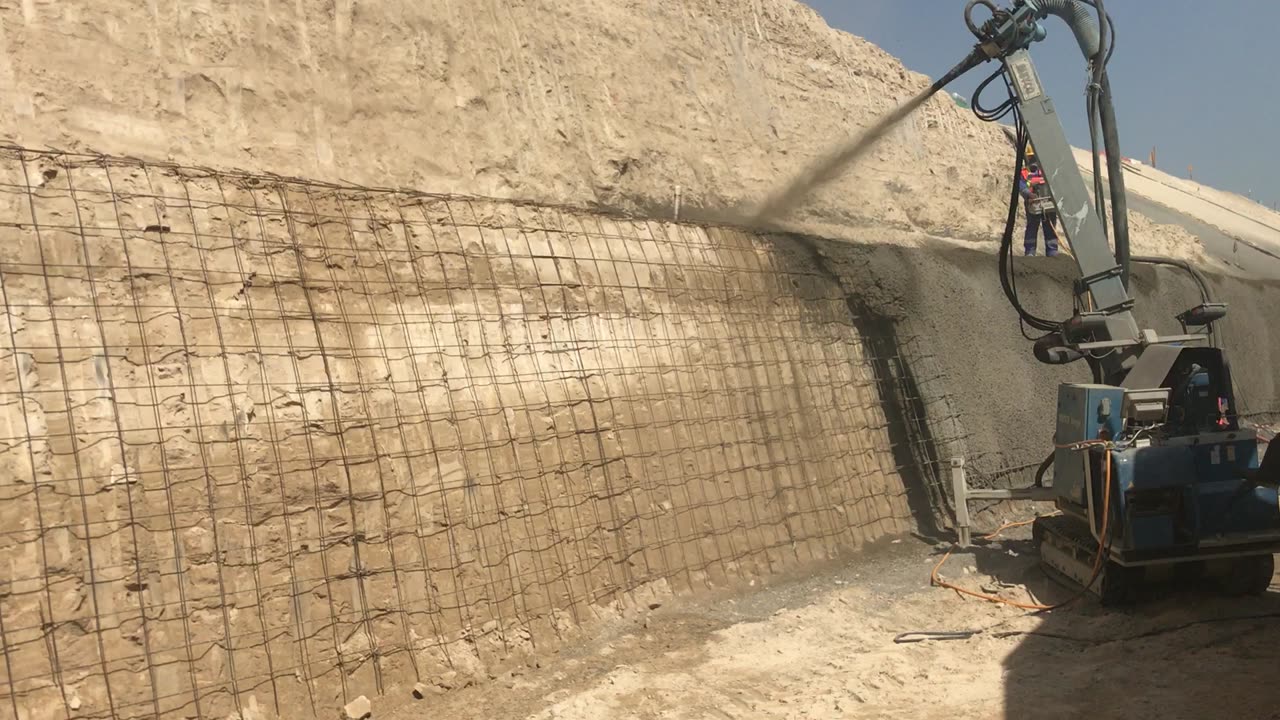 Shotcrete done by Robotic Machine