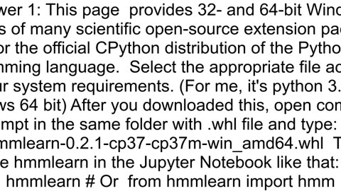 How to resolve No module named 39hmmlearn39 error in Jupyter Notebook