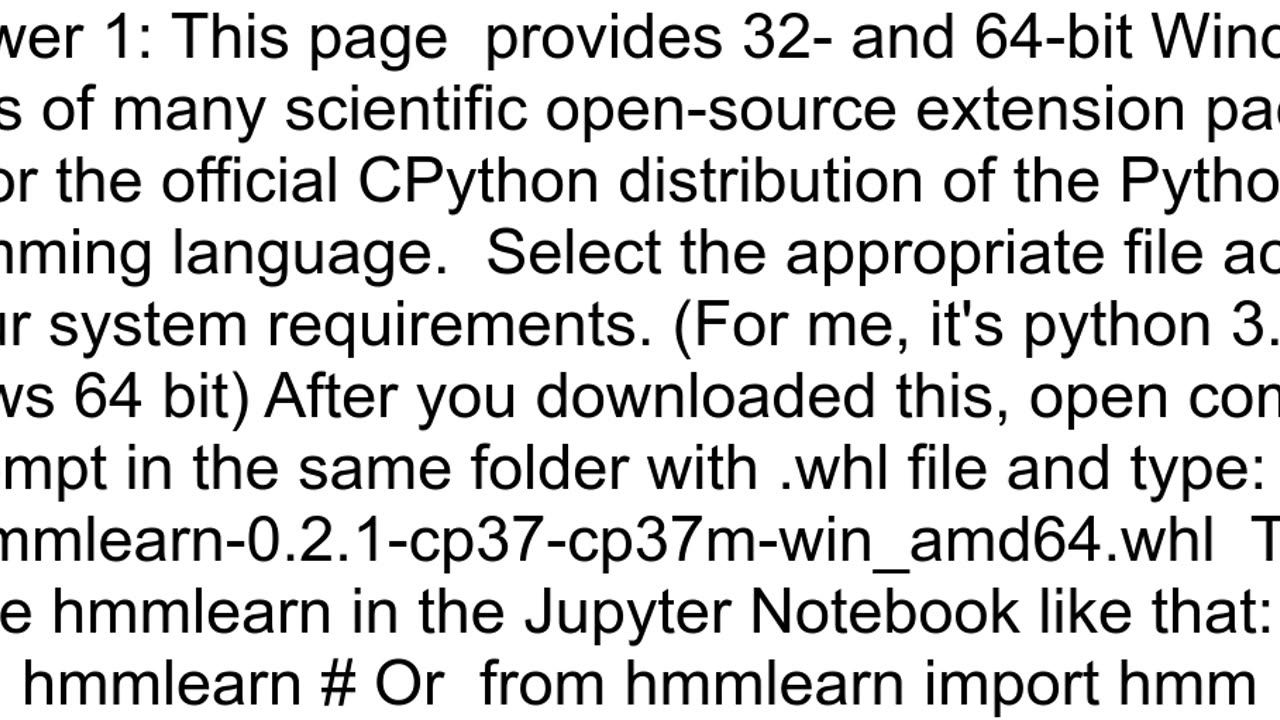 How to resolve No module named 39hmmlearn39 error in Jupyter Notebook