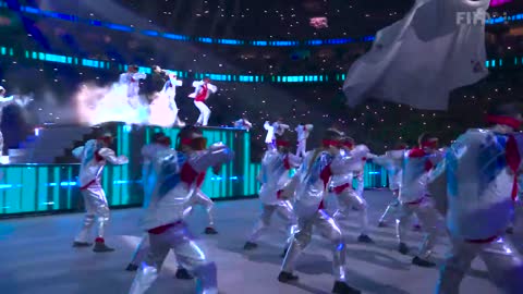 Jung Kook from BTS performs 'Dreamers' at FIFA World Cup opening ceremony