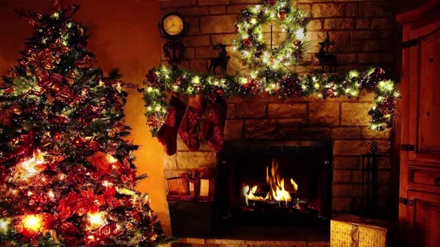 Christmas Music with Fireplace - Relaxing Traditional Instrumental Christmas Carols-