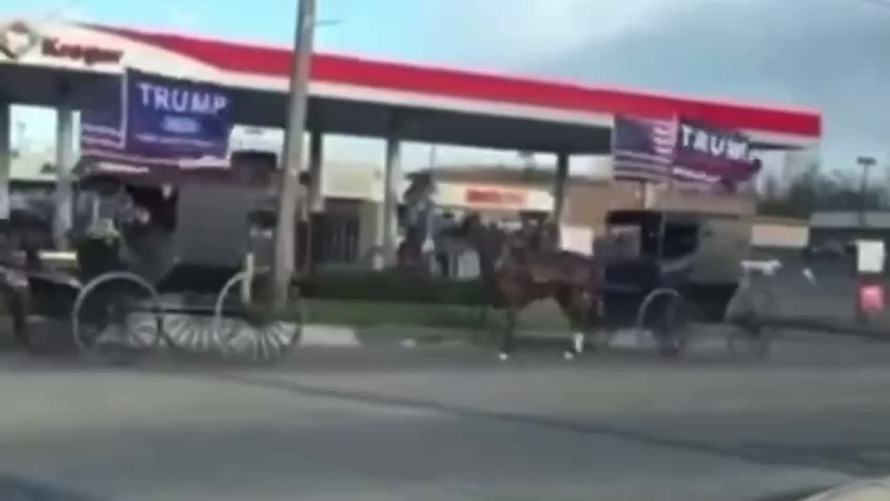 💥 The Amish Are Now Holding Trump Convoys With Horses And Buggies!