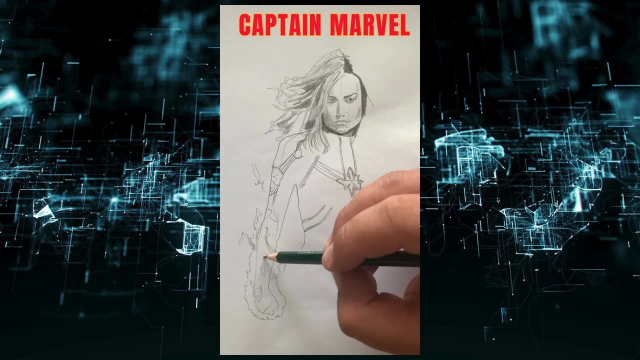 Captain Marvel timelapse drawing