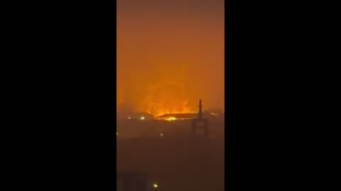 Fire and smoke seen from Hamburg