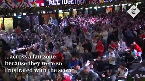 England fans boo and throw drinks in frustration over the World Cup 0-0 score against USA