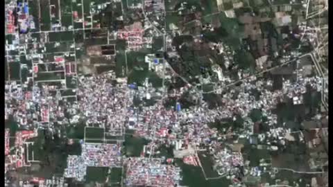 Satellite video of the Indonesian earthquake.