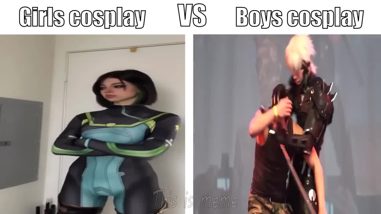 Girls cosplay vs Boys cosplay (Metal Gear Rising)