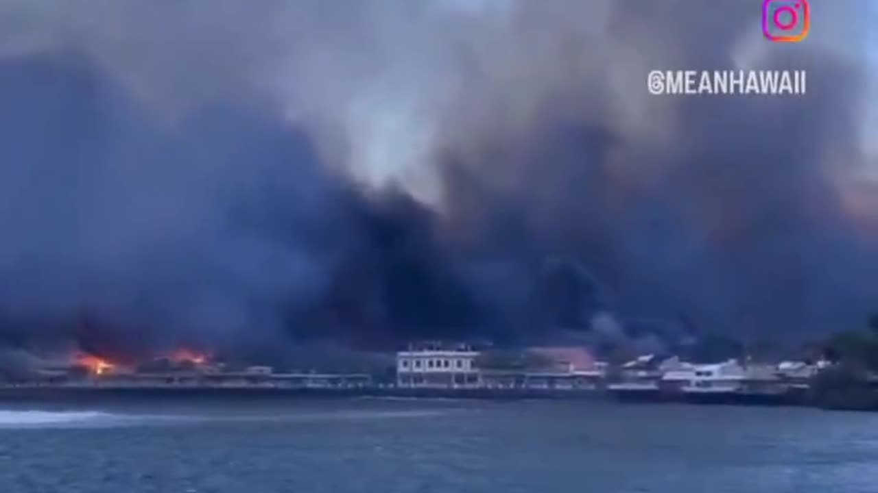 Front Street is on fire in Lahaina on the island of Maui, Hawaii