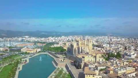 Amazing drone view in Mallorca spain