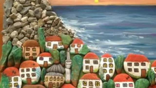 Artistic stone art 🎨/pebble Craft home decoration