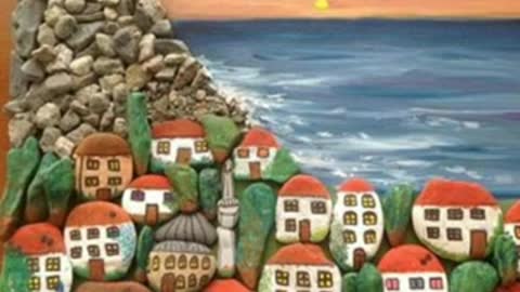 Artistic stone art 🎨/pebble Craft home decoration