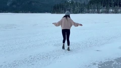 Dancing under the snow mountain