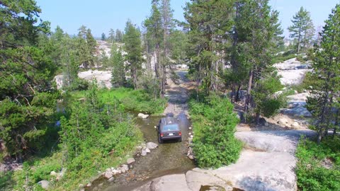 Rubicon Trail, Willys pickup and Jeep Cherokee.