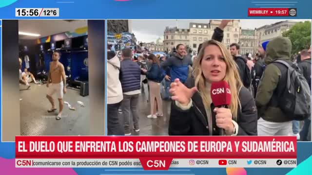 Banderazo de hinchas Argentinos en Wembley