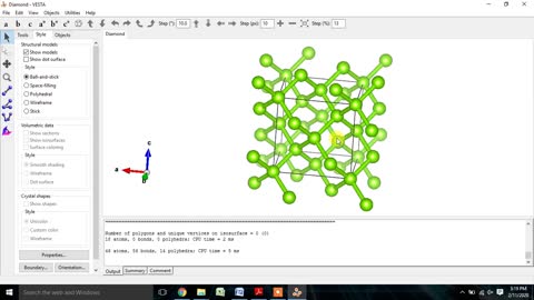 How to draw the crystal structure of Diamond💎 (cubic) and Miller Plane using VESTA software.