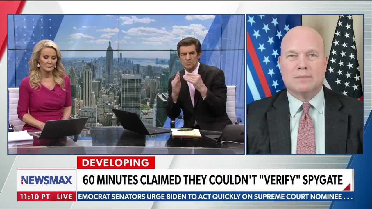 Former AG Matt Whitaker appears on NewsMax about Clinton Campaign spying on Trump