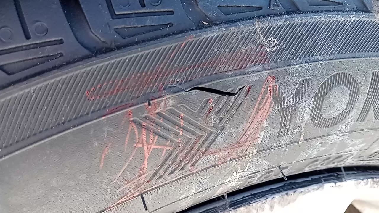 The first time I observed what is clearly willful damage to my tires.