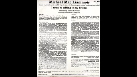 Micheal MacLiammoir I Must Be Talking With My Friends (1966)