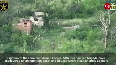 The house where Russians are gathered and ammunition depot are hit by artillery