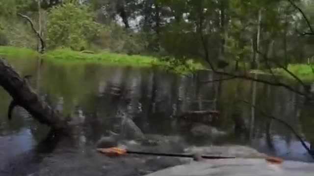 Kayak Flips Over During Launch in the River