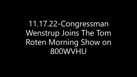 Wenstrup Joins The Tom Roten Morning Show to Discuss The Midterms & The Upcoming Congress