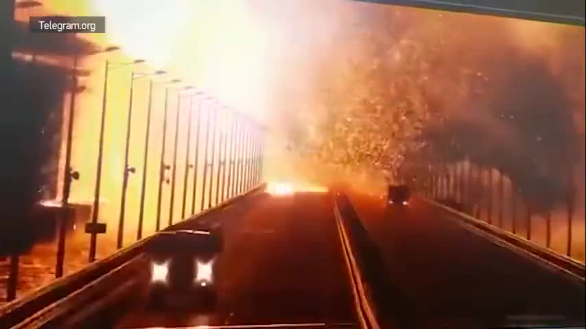 Massive Explosion Destroys Part Of Russia Crimea Bridge