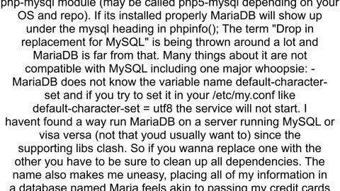 How Will Joomla work with MariaDB