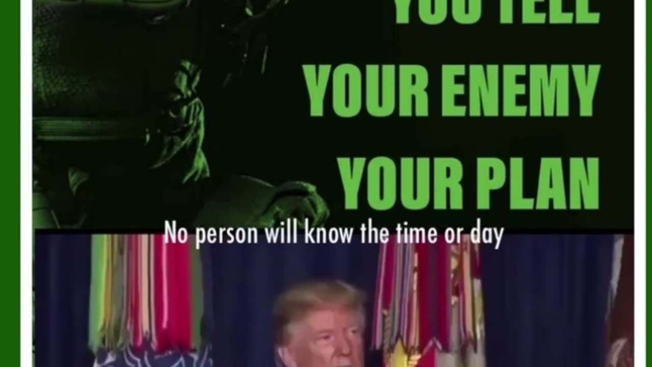 President Trump - We do not talk about our military plans Iykyk