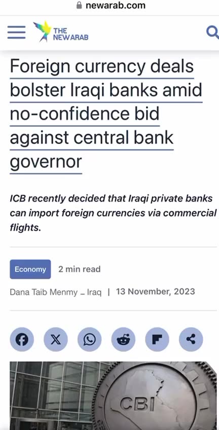 Foreign Currency Deals Bolster Iraqi Banks (News Article Clip)