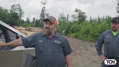 How does the Cybertruck handle a logging camp in rural Maine