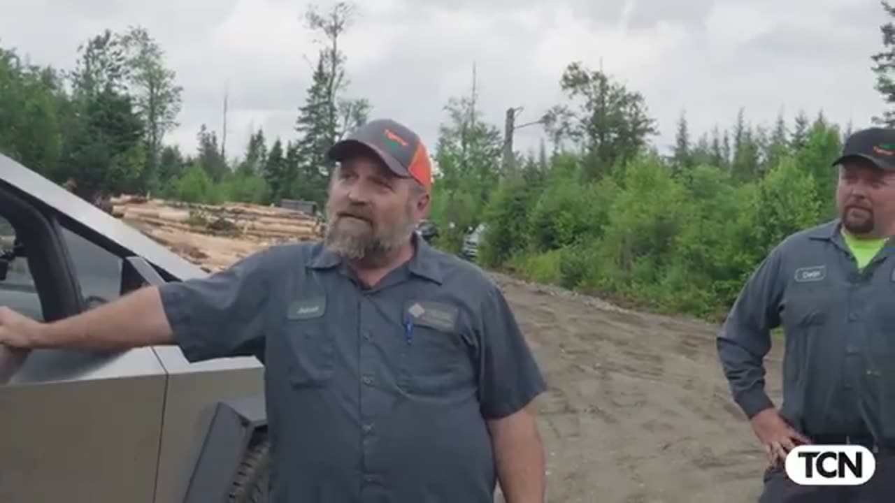 How does the Cybertruck handle a logging camp in rural Maine