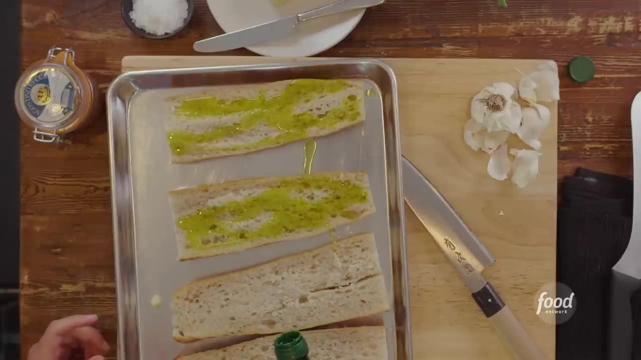 Antonia Lofaso's Anchovy and Garlic Toast | Feast of the Seven Fishes | Food Network