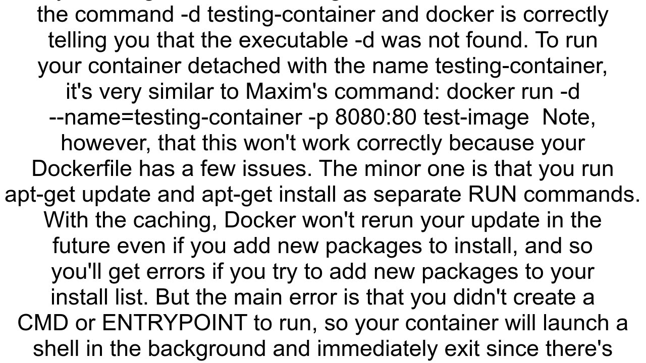 How to Create container in Docker